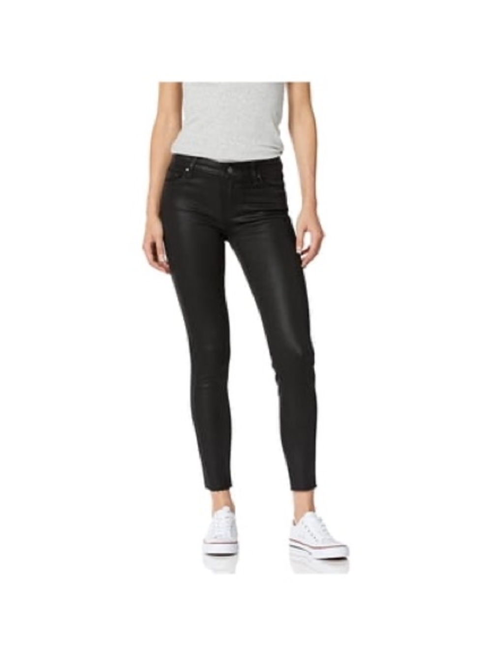 PAIGE Verdugo Ankle Black Skinny Coated Jeans
